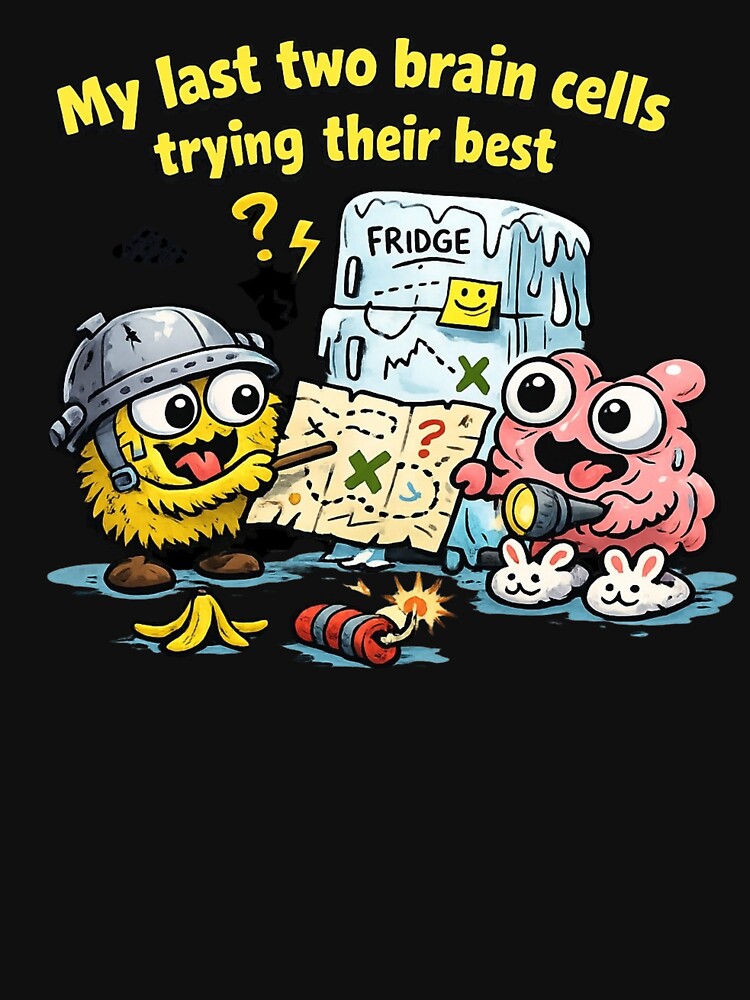 My Last Two Brain Cells – Trying Their Best | Funny Cartoon Chaos Sticker by Timeless Junction