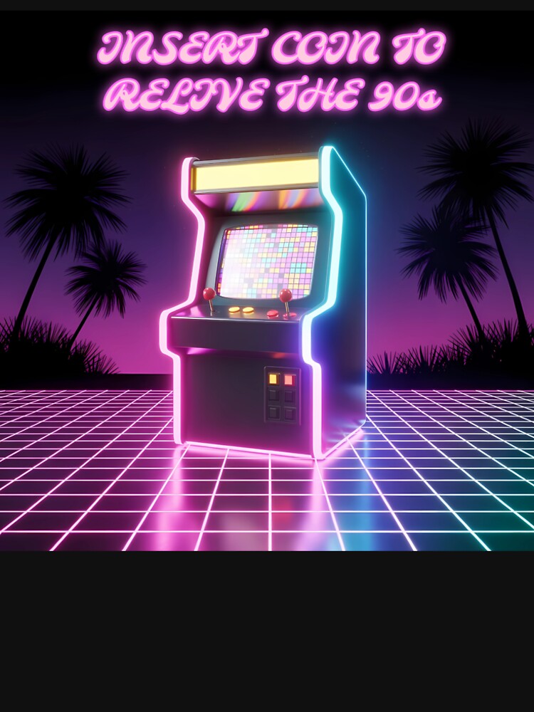 Insert Coin Retro Arcade Vaporwave Aesthetic by InkLogicLab