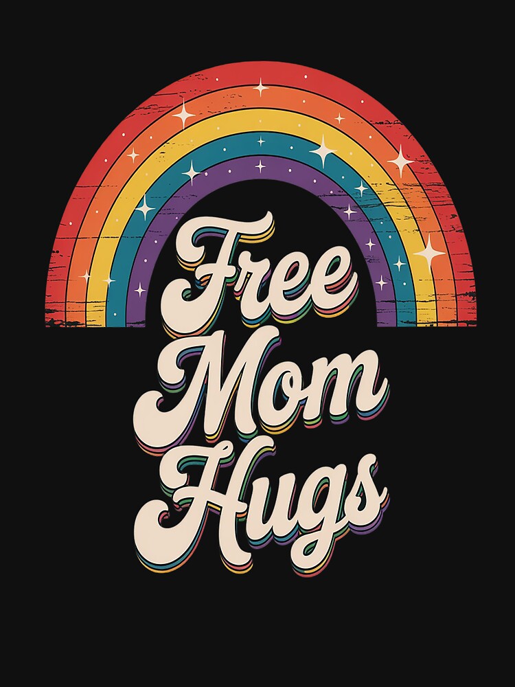 Free Mom Hugs Rainbow Heart LGBT Flag LGBT Pride Month by orlodrake