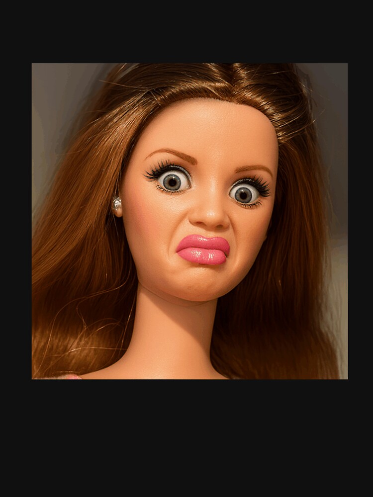 Shocked Doll Face Meme Funny Reaction Graphic by Devilians92