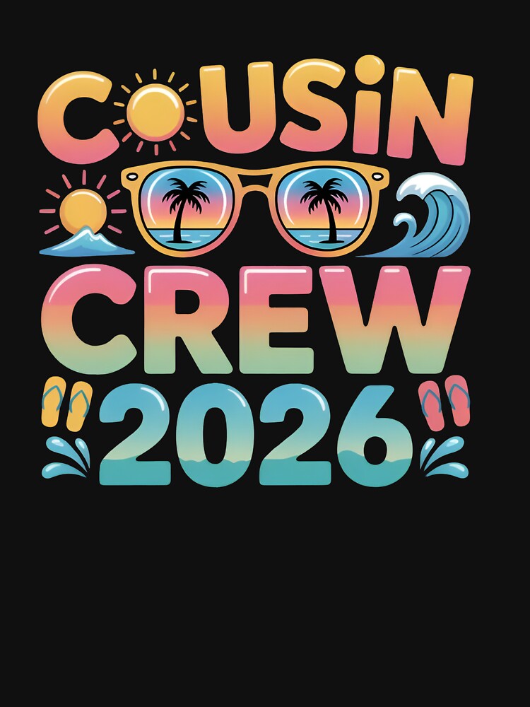 Cousin Crew 2026 Family Vacation Matching, Summer Beach Trip Reunion Graphic Tee by Zizo-DR44