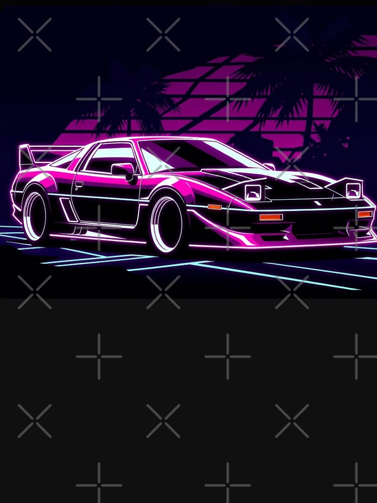 Neon Synthwave Retro Muscle Car Outrun Sunset Art by Nexus Space