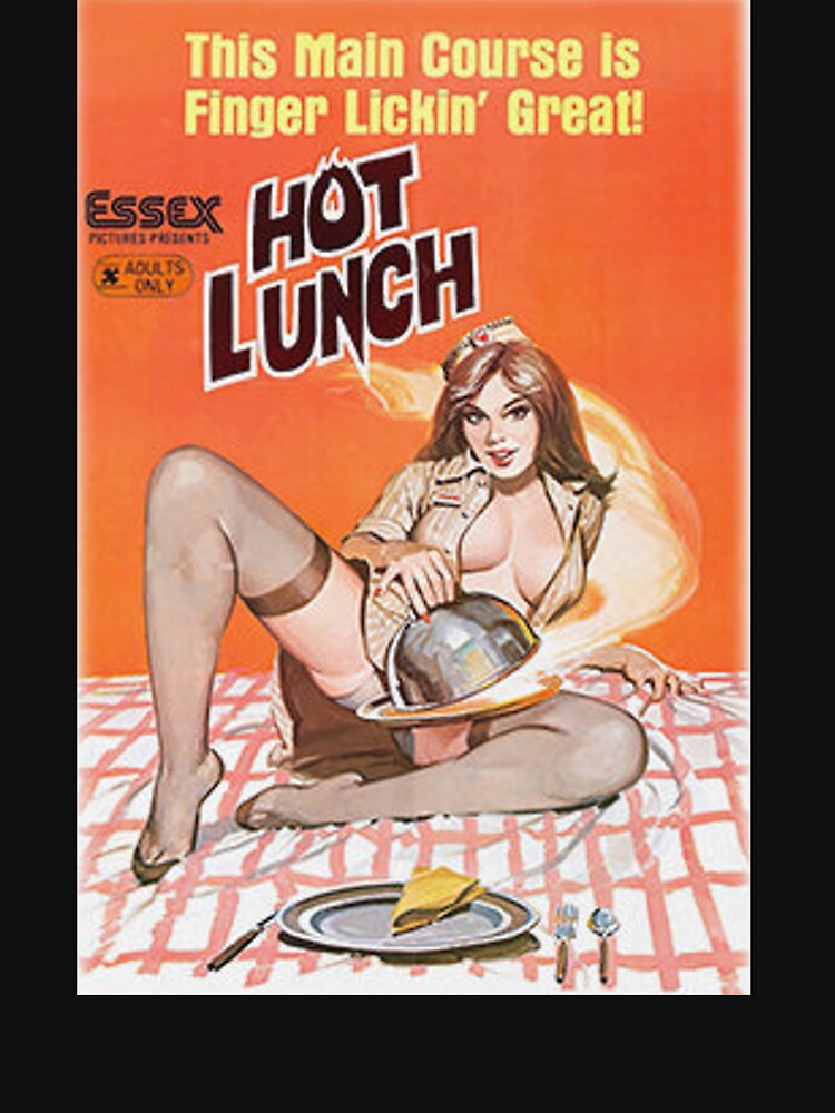 Sexy Women Girl T shirt Vintage Hot Lunch Retro Movie Poster Naked Women Tee Unisex Women's Men's by BUFFALOBIGS
