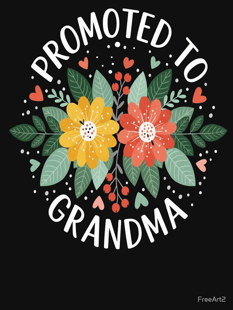Promoted to Grandma Floral Announcement Design by FreeArt2