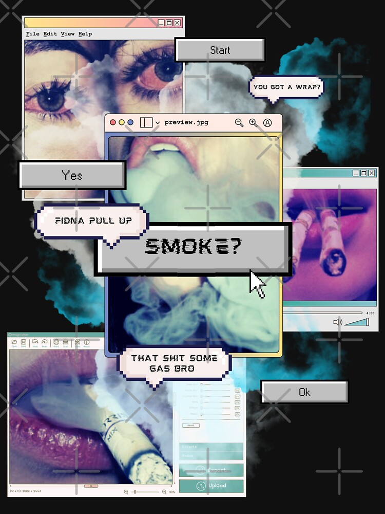 Smoke? Vaporwave  internet bubble y2k vibe by VantaTheArtist