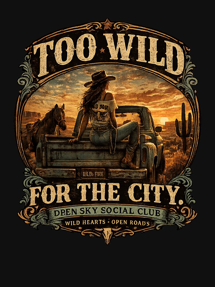 Too Wild For The City | Vintage Cowgirl Western Design by Anyshca