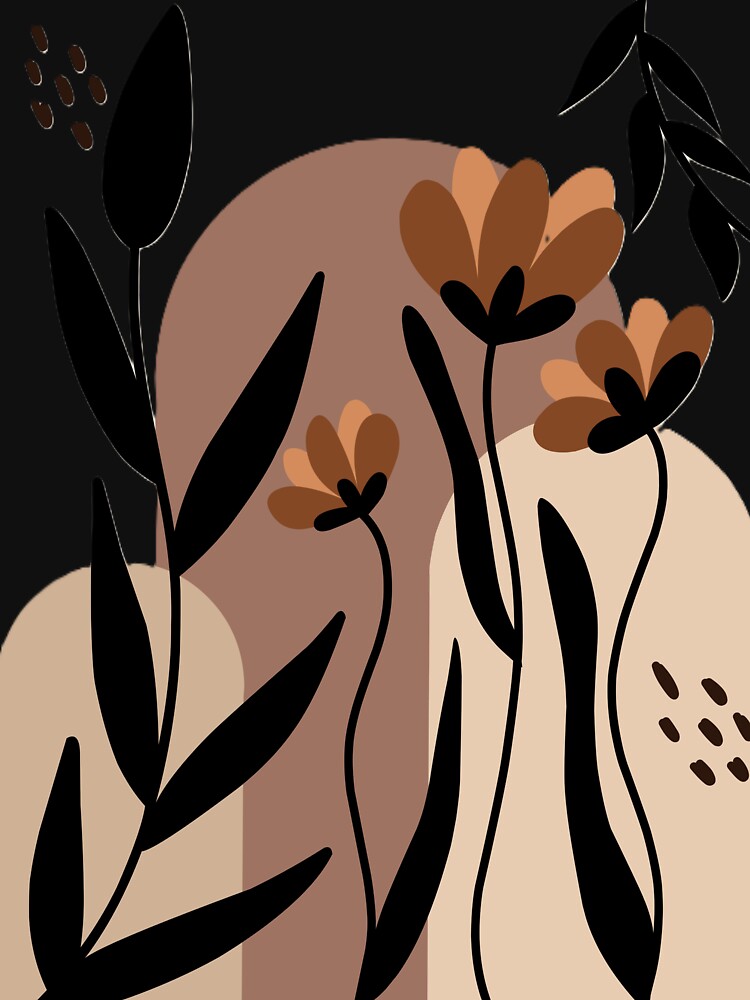 Boho Abstract Botanical Print in Terracotta and Neutral Tones by BuckaBaby
