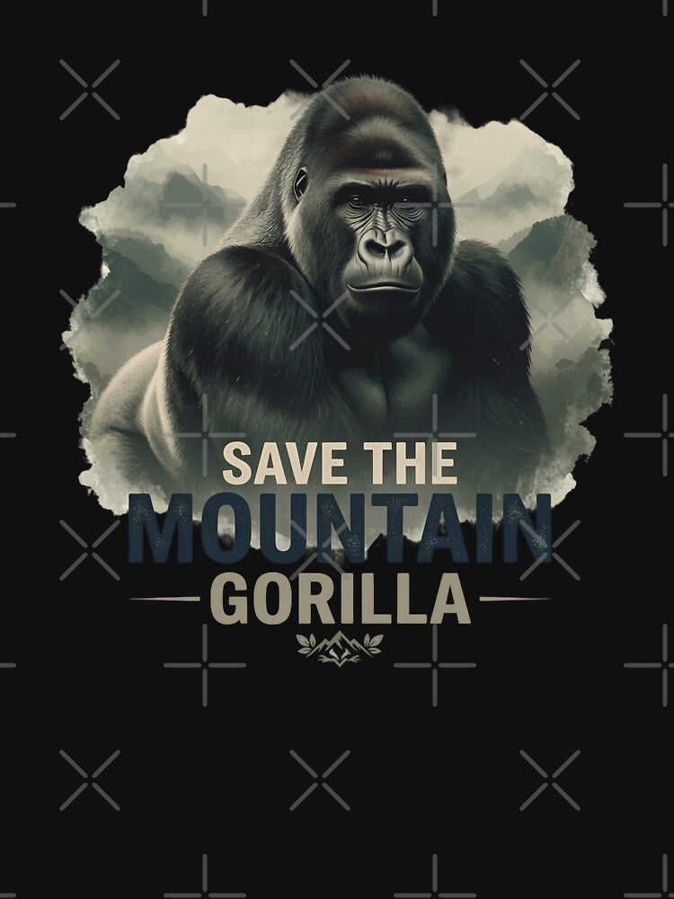 Save the Mountain Gorilla Wildlife Design by TshirtsOnline-