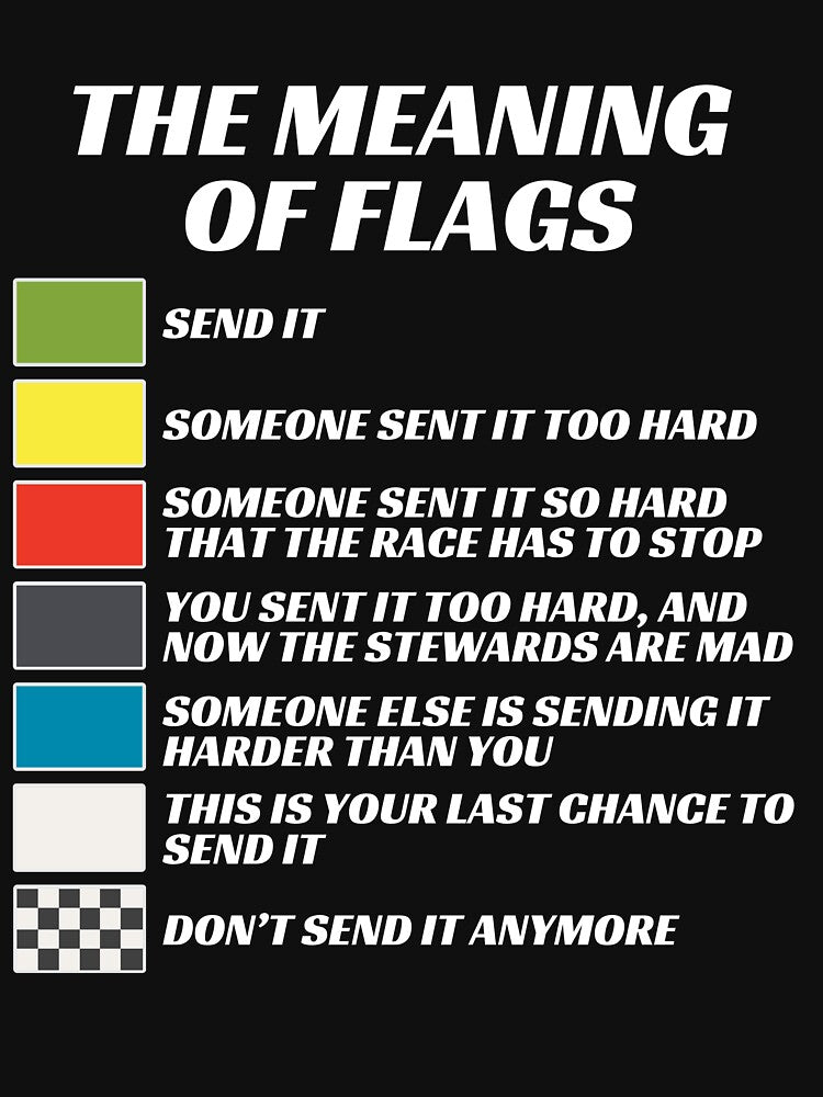 The Meaning of Racing Flags, Just Gonna Send It, Race Flags, Karting Flag by brytfanna