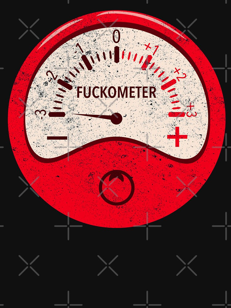 Red Fuckometer Retro Vintage Distressed Patch Gauge Speedometer by GraphifyArt