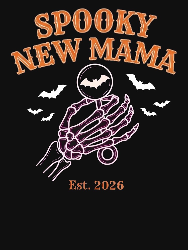 Spooky New Mama Est 2026 Skeleton Baby Rattle Halloween by TeNovaStudio