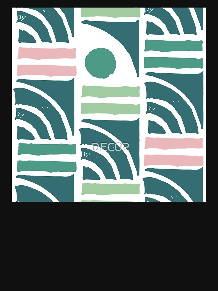 Mid-Century Modern in Mint Green and Pink Pattern by DEC02