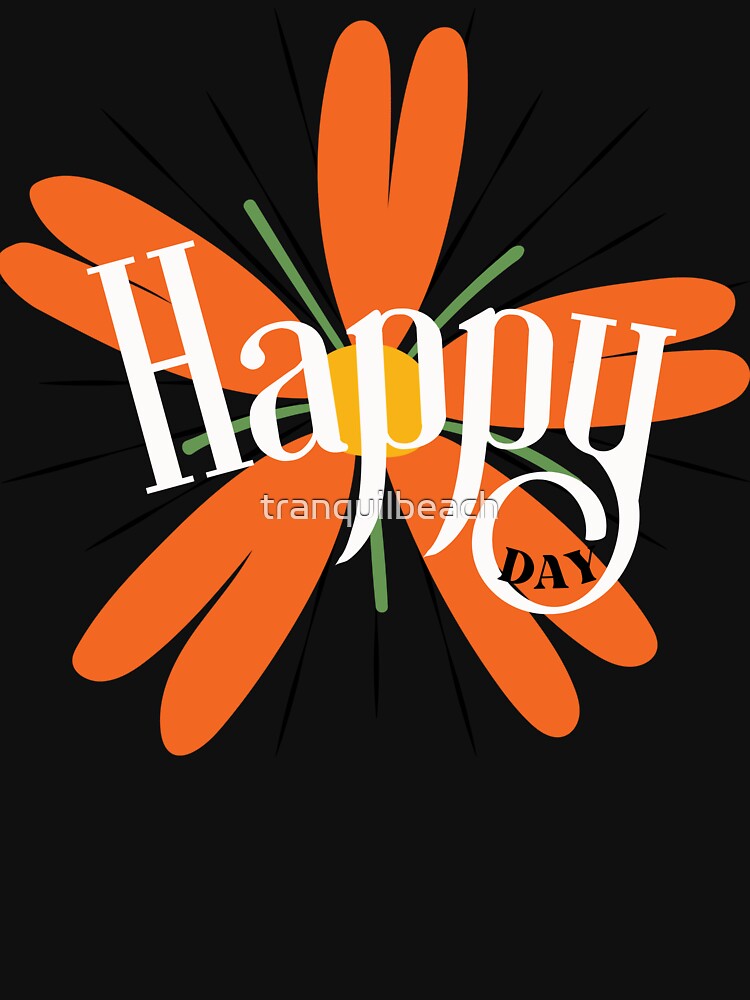 Happy Day Orange Groovy Flower for retro lovers, and cool and happy people on yellow by tranquilbeach