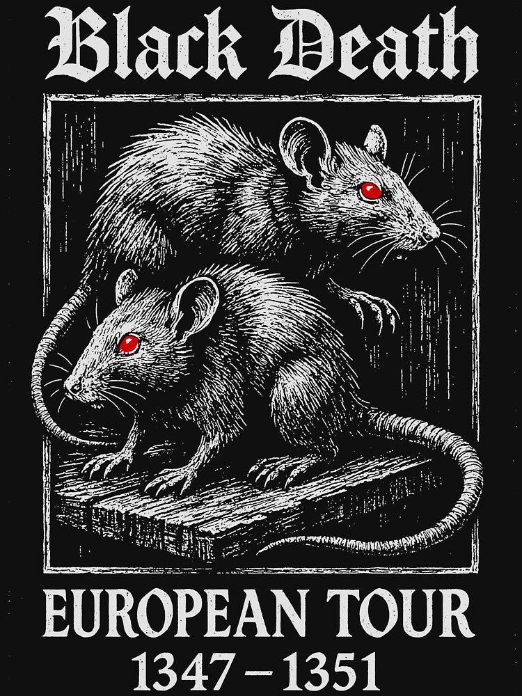Black Death European Tour 1347- 1351 Vintage 90s Shirts, Retro Y2k Gothic Sweatshirt, Funny Rat Meme Tshirt, Middle Ages by samidsou