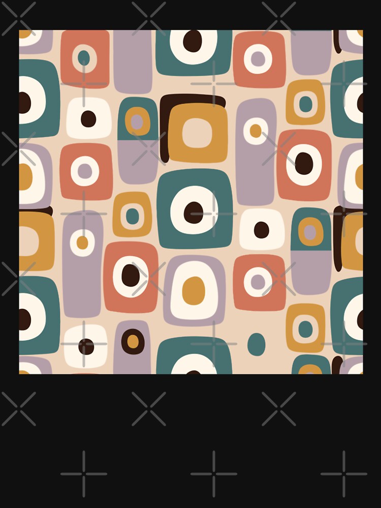 Retro Abstract Geometric Shapes Pattern by RidaSalArt