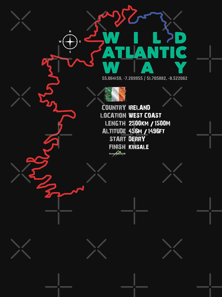 Wild Atlantic Way Ireland Sticker & T-Shirt 02 by OuterShellUK