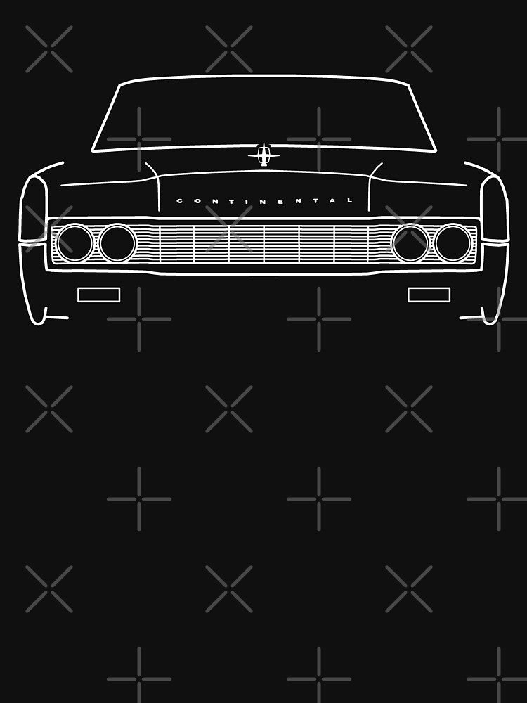 1967 vintage Lincoln Continental outline graphic (white) by soitwouldseem