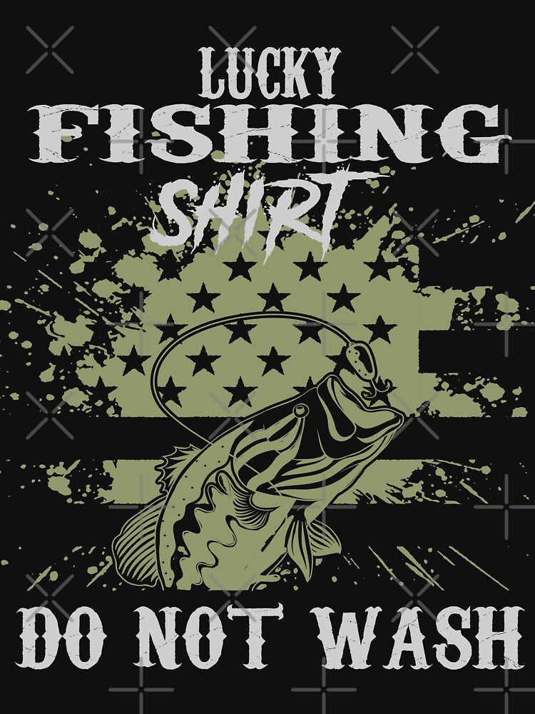 Distressed green USA Flag Lucky fishing shirt do not wash by Amirebdesign