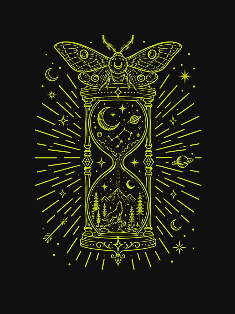 Death's Head Moth Hourglass Celestial Wolf Howling Moon Occult by bosamji