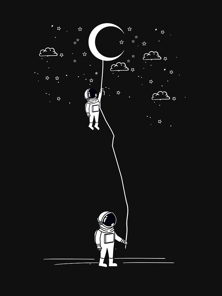 Astronaut climbing moon by bestshirtdesign
