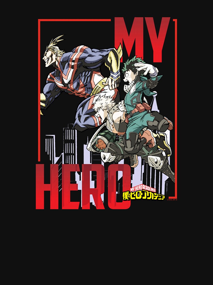 MHA All Might Deku and Bakugo Anime Long Sleeve T-Shirt by NicholasSpencer