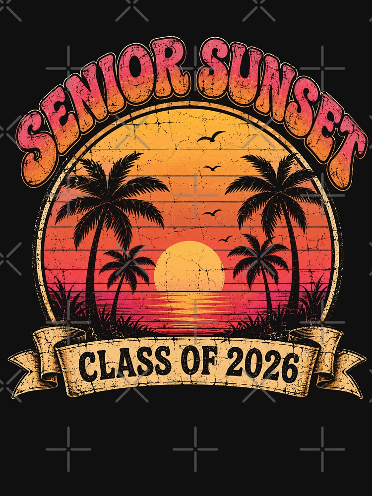 Senior Sunset Class of 2026 | Retro Graduation Beach Senior Design by ArcaneArtistry
