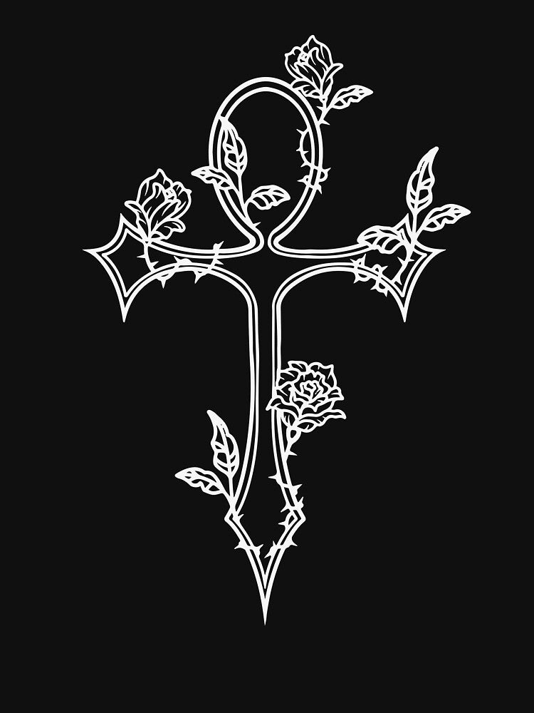 Gothic and Egyptian Ankh Symbol with Roses Goth by FalkDania