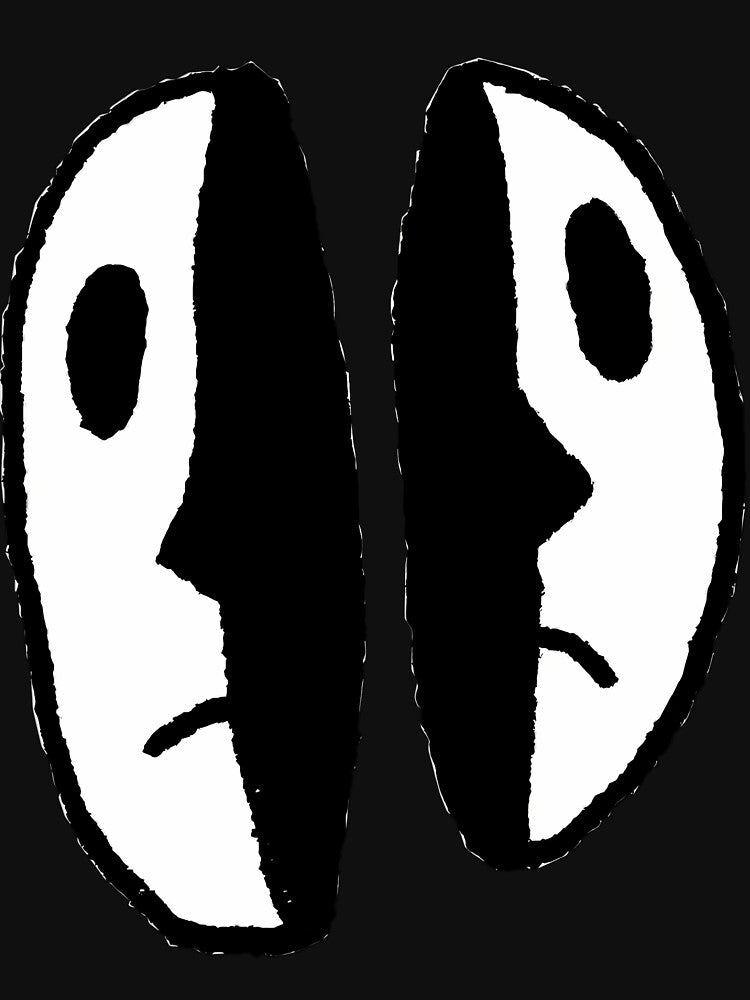 No Thoughts Head Empty Happy Sad Mask by liuiawgpn47