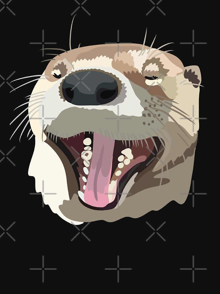 N is for North American River Otter,North American River Otter Illustration – Playful Freshwater Mammal Artwork by PrettylittlepastelUk