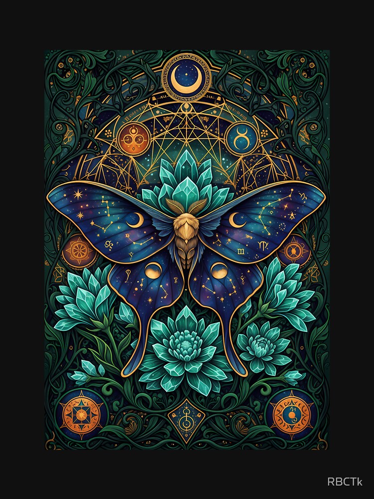 Mystic celestial luna moth maximalist art nouveau by RBCTk