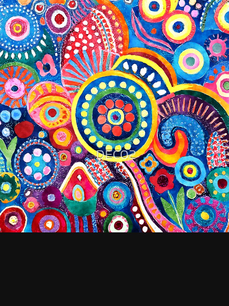 Retro 60s Psychedelic Hippie Vibrant Colorful Art Designs by DEC02