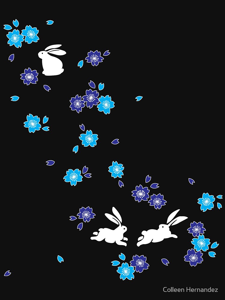 Japanese Bunny - Blue by Colleen Hernandez