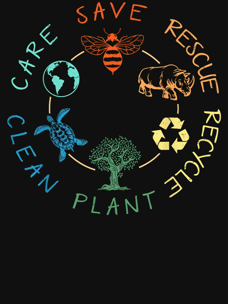 Save The Planet Earth Nature Conservation Eco Friendly Animal Rescue Wild Life by ExpressPalette