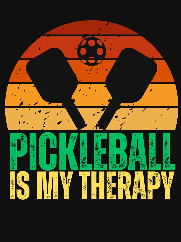 Pickleball Is My Therapy Retro Sunset by ShopFanCreation