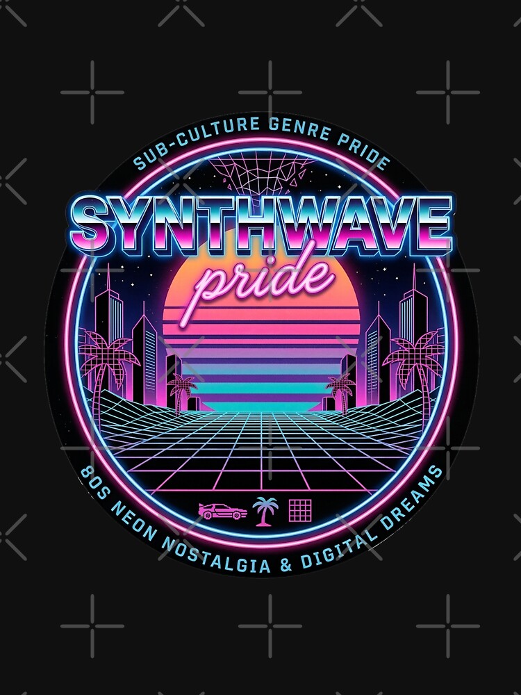 Synthwave Pride - 80s Retro Neon Grid & Sunset Music Aesthetic by MiaStyleStudio