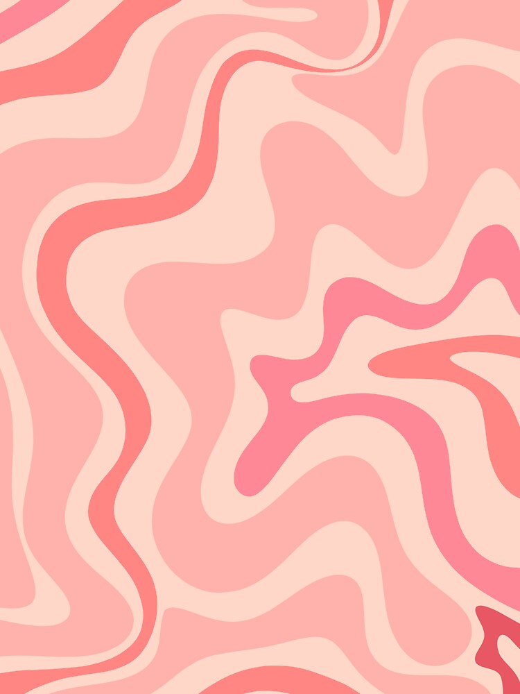 Liquid Swirl Retro Contemporary Abstract in Soft Blush Pink by kierkegaard