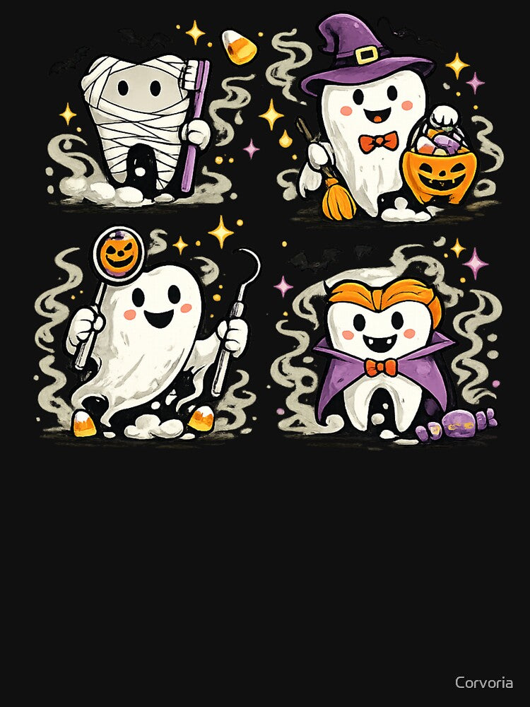 Halloween Dental Gift Dentist Ghost Crew Art by Corvoria
