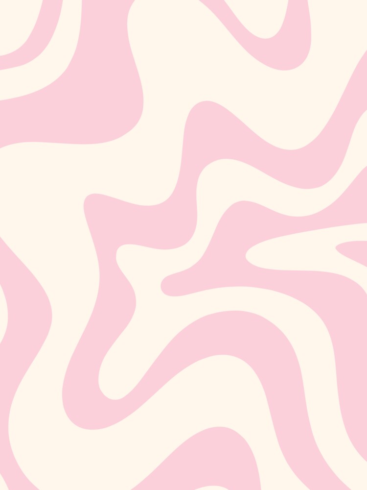 Retro Liquid Swirl Abstract Pattern Square in Baby Pink and Cream by kierkegaard