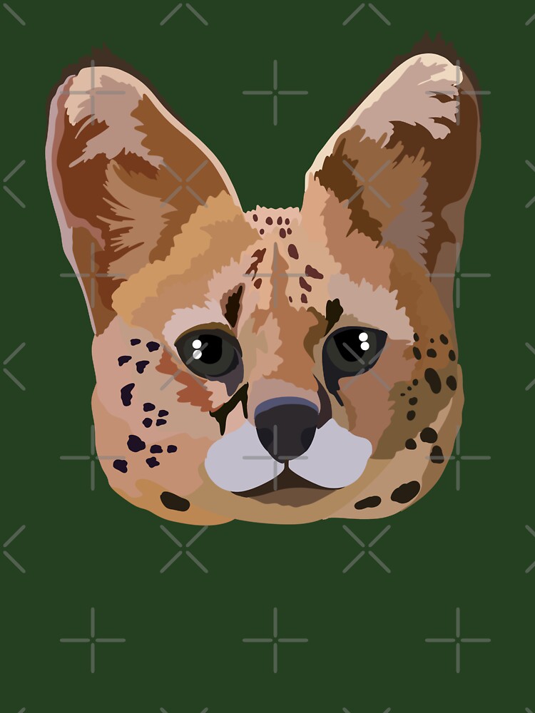 S is for Serval, Serval Illustration – Elegant African Wild Cat Wildlife Art by PrettylittlepastelUk