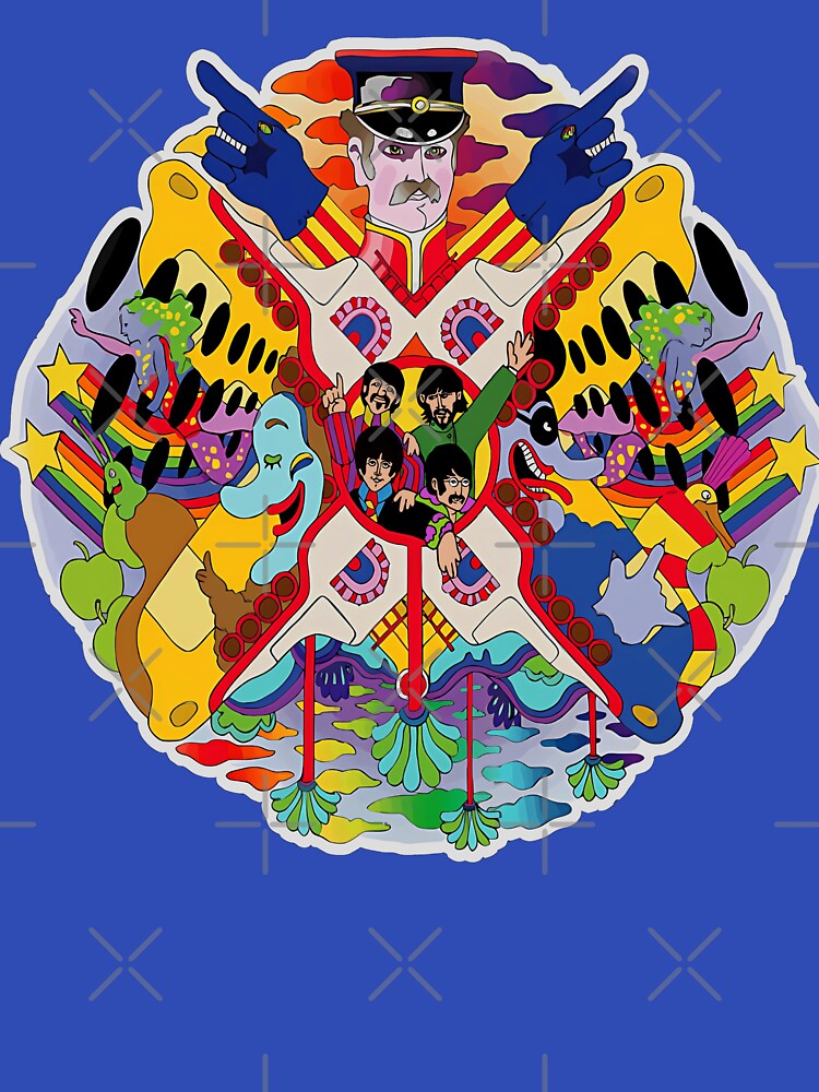 Psychedelic Sixties Yellow Submarine LSD pepperland Cartoon cult movie Colourful pop art Collage by Kludoman