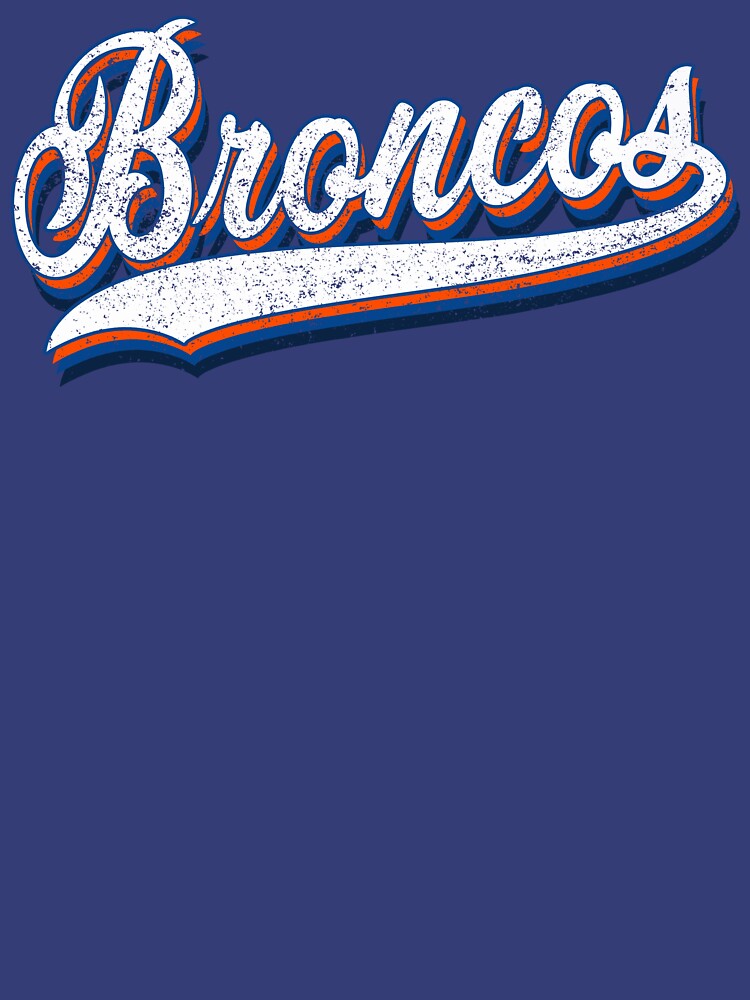 Vintage Broncos Script Classic Retro Sports Fan Team Spirit by RockTheFeal