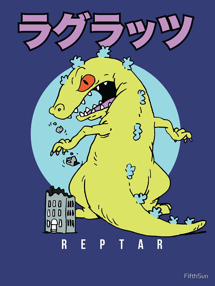 Rugrats Iconic Famous Reptar Vintage Kanji Big Chest Logo by FifthSun