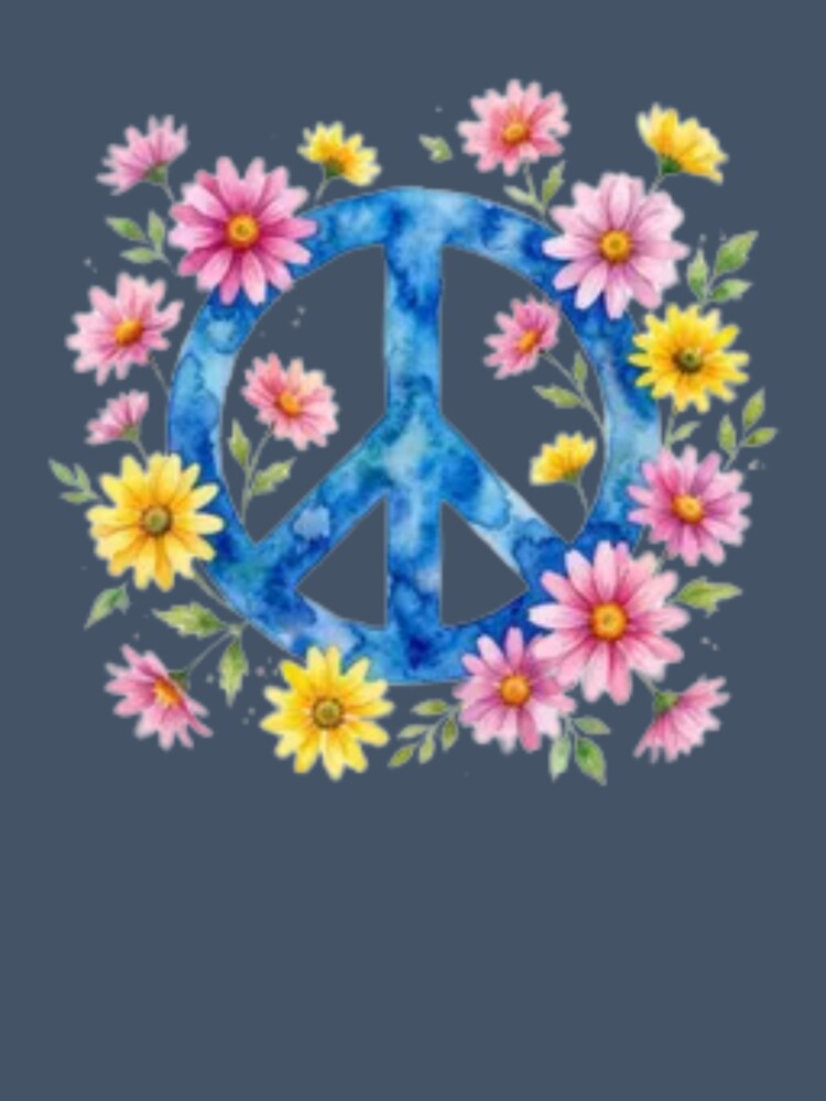 Blue Peace Sign Floral by HippyRikky