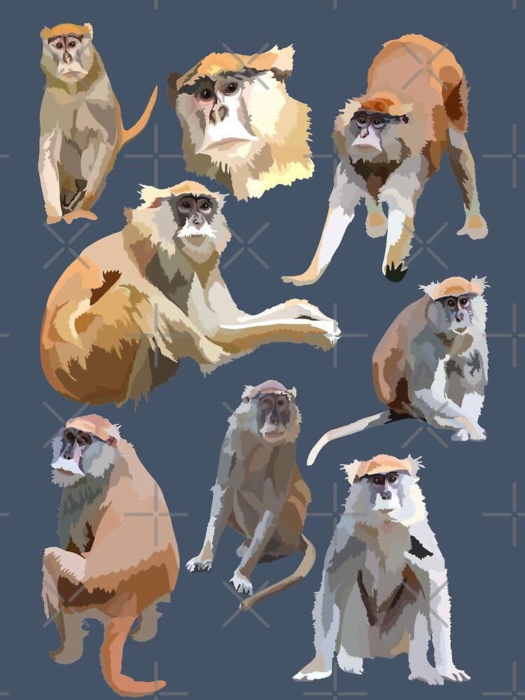 P is for Patas Monkey,Patas Monkey Artwork – Graceful Primate Illustration and African Wildlife Design by PrettylittlepastelUk