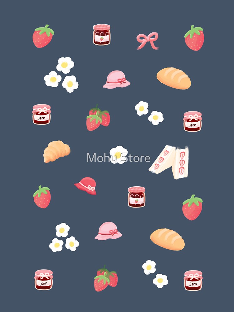 Strawberry Picnic Doodles by Mohu Store