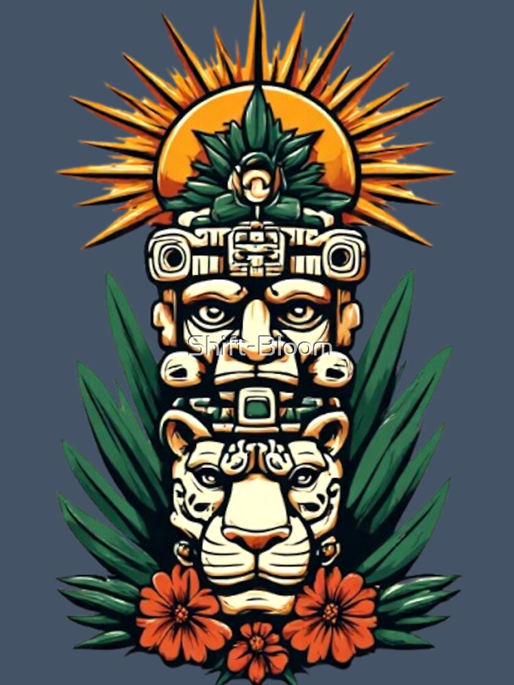 Mayan Totem with Golden Sun | Elysium Echoes Icon by Shift-Bloom