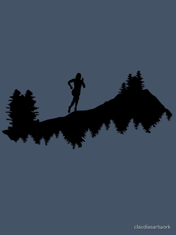 trail running, running, runner; woman by claudiasartwork