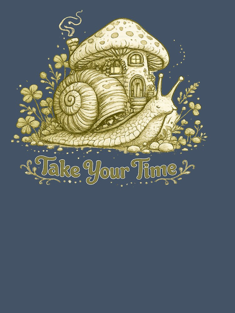 Take Your Time Snail Mushroom House Art by Hearth & Hollow