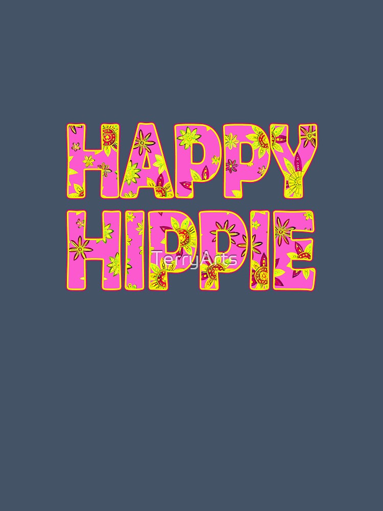 Happy Hippie Words Flower Power Free Spirit Hippie Vibes 2 of 4 by Beachy