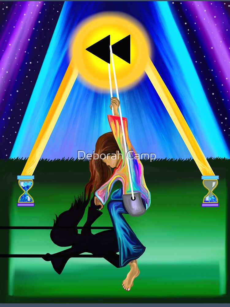 Little Girl Swinging Back in Time to Childhood by Deborah Camp